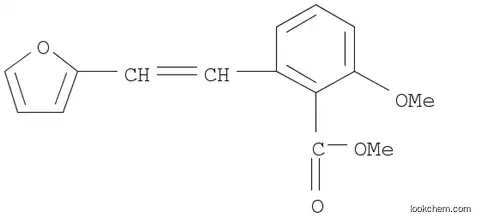 Molecular Structure of 1171924-20-1 (Benzoic acid, 2-[2-(2-furanyl)ethenyl]-6-methoxy-, methyl ester)